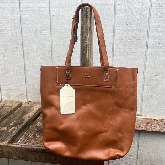 NWT Will Leather Goods simple TOTE brown bag $178